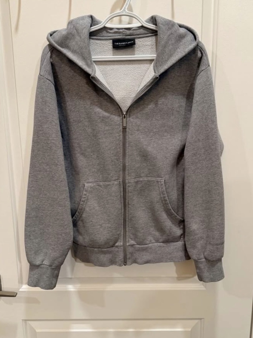 Aritzia The Super Fleece Zip-Up Hoodie Gray
